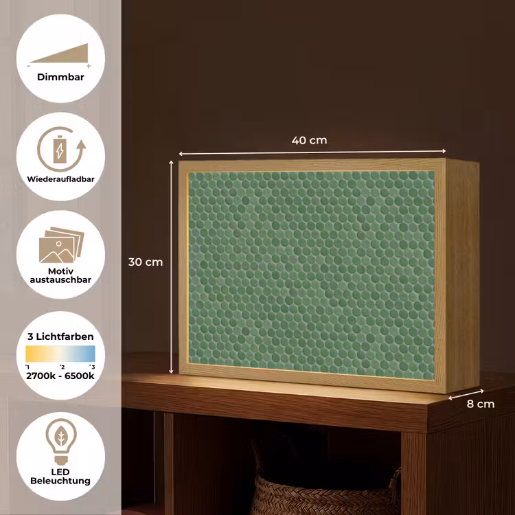 Penny - Mozaïek - Bosgroen - Green Light Box met batterij (Wandlamp) middel 907 -USP_websiteoverzichtDE