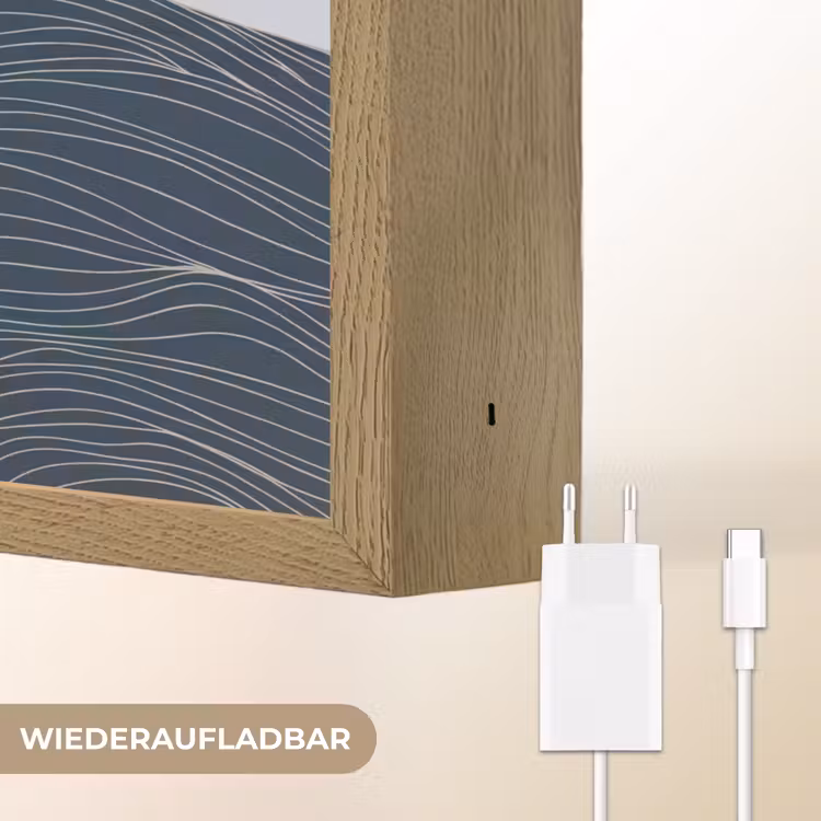 Persoon - Surfen - Oceaan - Natuur - Modern Light Box met batterij (Wandlamp) middel -USP_websiteoplaadbaarDE