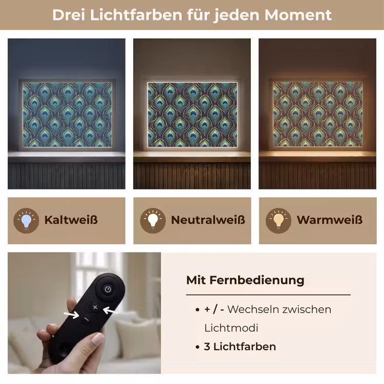 Pauw - Veren - Groen Light Box met batterij (Wandlamp) middel 907 -USP_lichtkleurDE