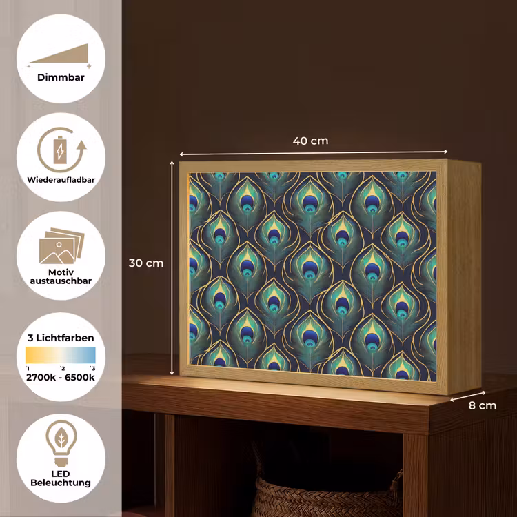 Pauw - Veren - Groen Light Box met batterij (Wandlamp) middel 907 -USP_websiteoverzichtDE