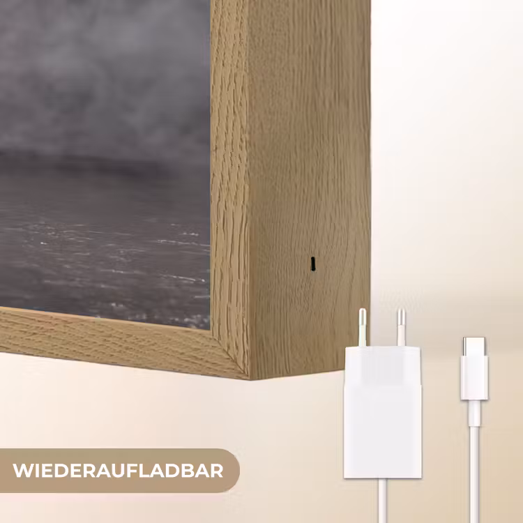 Paard - Magisch - Zwart Light Box met batterij (Wandlamp) middel -USP_websiteoplaadbaarDE