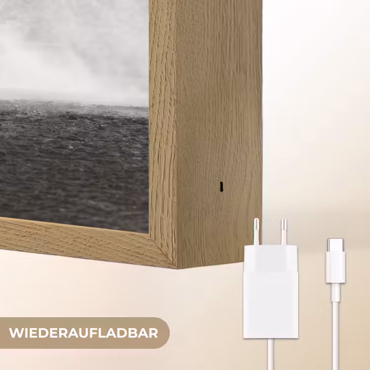 Paard - Ren - Stof - Zwart-wit - Dieren Light Box met batterij (Wandlamp) middel -USP_websiteoplaadbaarDE