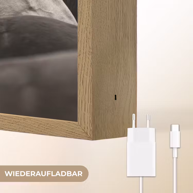 Paarden - Zwart - Wit - Kudde Light Box met batterij (Wandlamp) middel -USP_websiteoplaadbaarDE