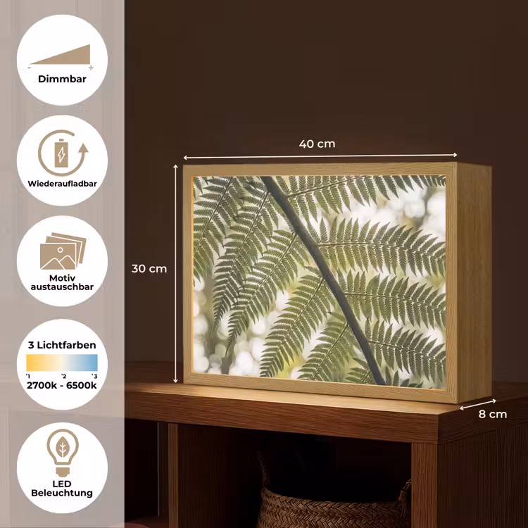 Plant - Blad - Natuur - Groen - Detail Light Box met batterij (Wandlamp) middel -USP_websiteoverzichtDE