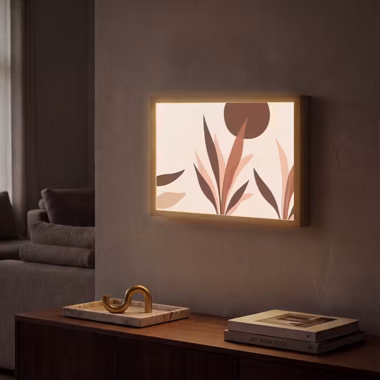 Planten - Abstract - Natuur - Bruin Light Box met batterij (Wandlamp) middel -sfeer1