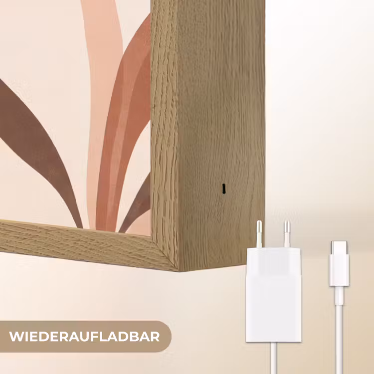Planten - Abstract - Natuur - Bruin Light Box met batterij (Wandlamp) middel -USP_websiteoplaadbaarDE