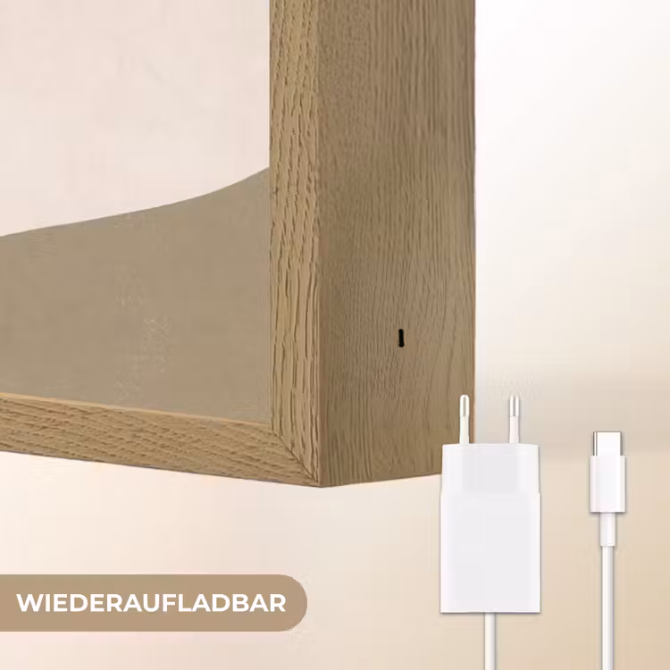 Planten - Bladeren - Abstract - Modern - Beige Light Box met batterij (Wandlamp) middel -USP_websiteoplaadbaarDE