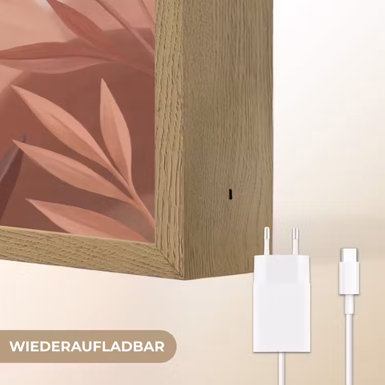 Planten - Bladeren - Botanisch - Modern - Bruin Light Box met batterij (Wandlamp) middel -USP_websiteoplaadbaarDE