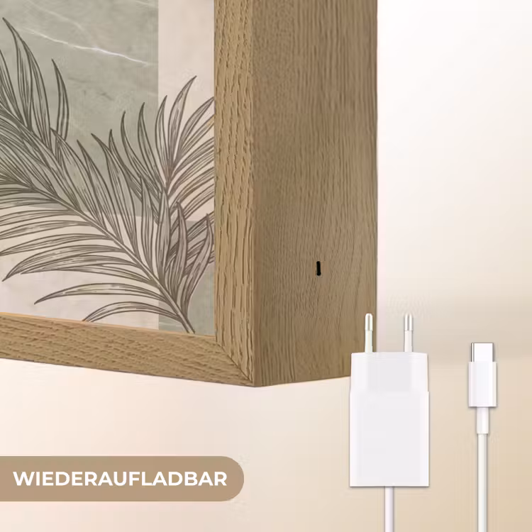 Planten - Bladeren - Marmer - Modern - Groen Light Box met batterij (Wandlamp) middel -USP_websiteoplaadbaarDE