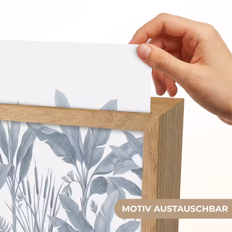 Planten - Bladeren - Natuur - Grijs Light Box met kabel (Wandlamp) klein -USP_websiteprintDE