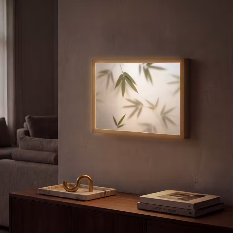 Planten - Bladeren - Natuur - Groen Light Box met batterij (Wandlamp) middel -sfeer1