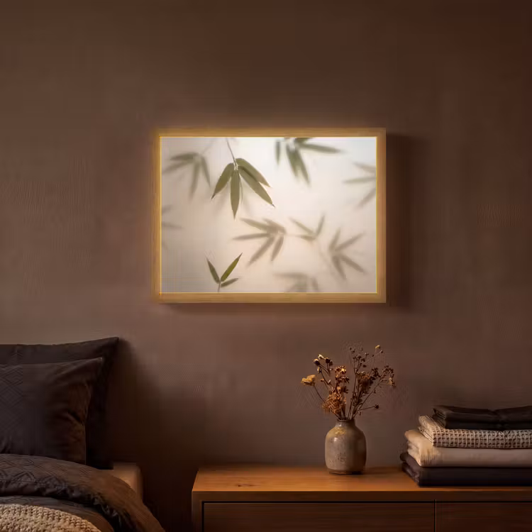 Planten - Bladeren - Natuur - Groen Light Box met batterij (Wandlamp) middel -sfeer4
