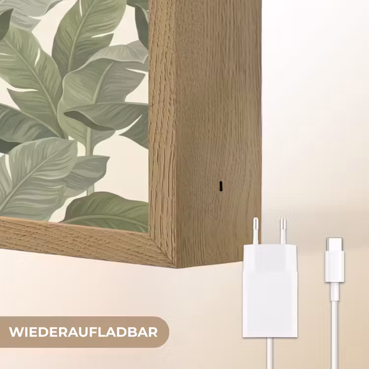 Planten - Bladeren - Tropisch - Groen Light Box met batterij (Wandlamp) middel -USP_websiteoplaadbaarDE