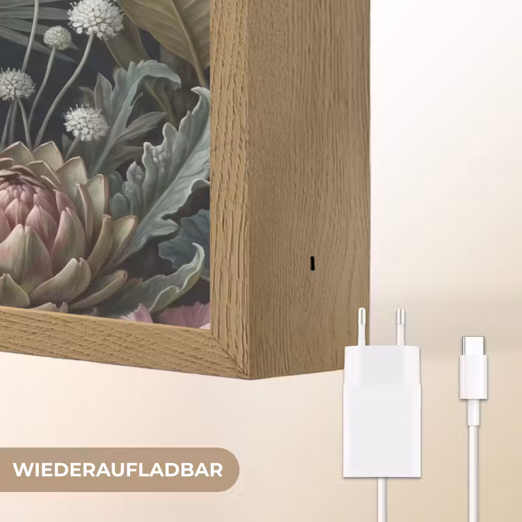 Planten - Tropisch - Botanisch - Donker - Groen Light Box met batterij (Wandlamp) middel -USP_websiteoplaadbaarDE