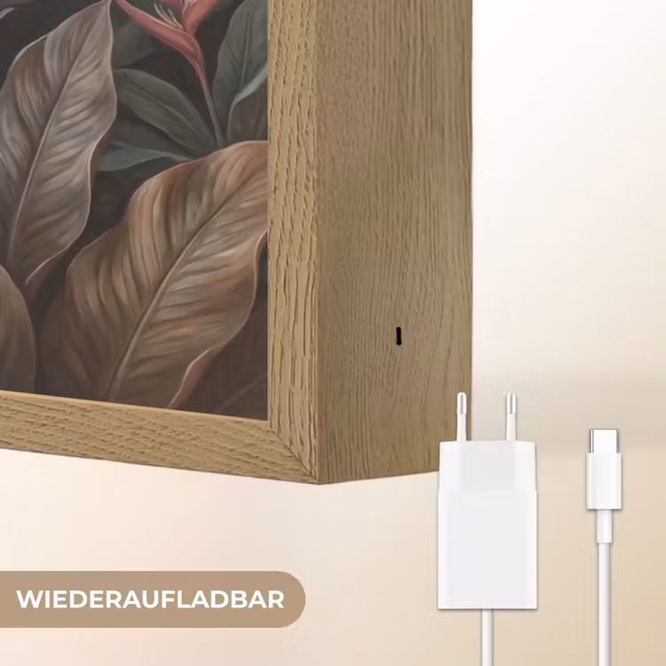 Planten - Tropisch - Jungle - Donker - Natuur Light Box met batterij (Wandlamp) middel -USP_websiteoplaadbaarDE