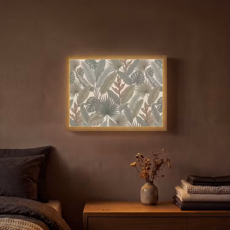 Planten - Tropisch - Natuur - Illustratie - Groen Light Box met batterij (Wandlamp) middel -sfeer4