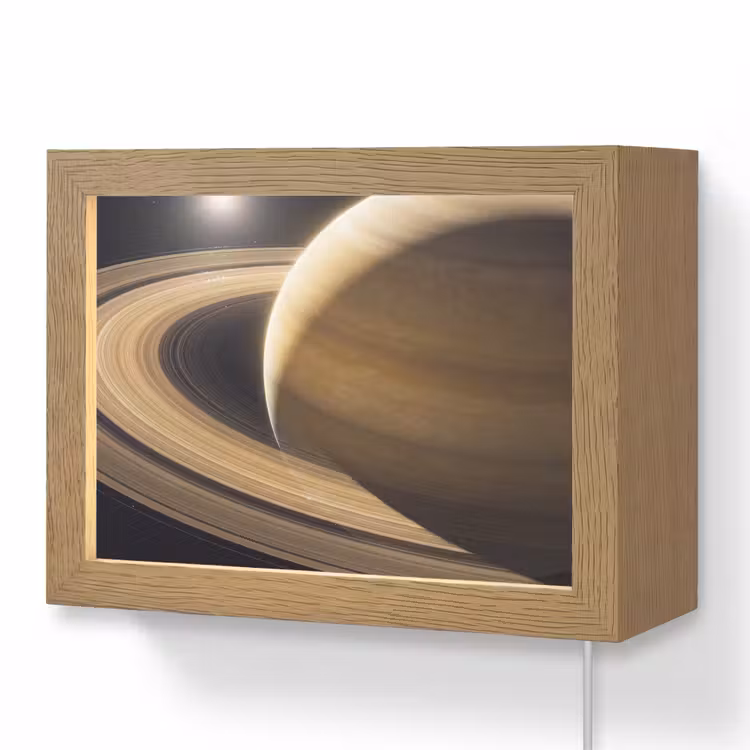 Lightbox - Wandleuchte - Planet – Ringe – Weltraum - Planeet - Ringen - Ruimte Light Box met kabel (Wandlamp) klein
