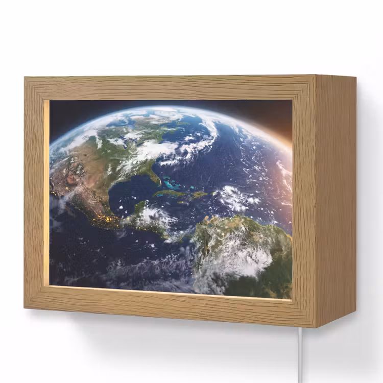 Lightbox - Wandleuchte - Planet – Weltraum – Kosmos - Planeet - Ruimte - Kosmos Light Box met kabel (Wandlamp) klein