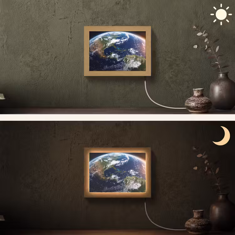 Lightbox - Wandleuchte - Planet – Weltraum – Kosmos - Planeet - Ruimte - Kosmos Light Box met kabel (Wandlamp) klein