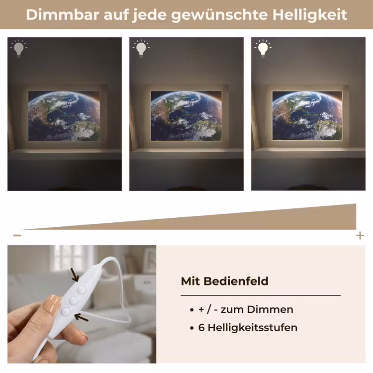 Lightbox - Wandleuchte - Planet – Weltraum – Kosmos - Planeet - Ruimte - Kosmos Light Box met kabel (Wandlamp) klein
