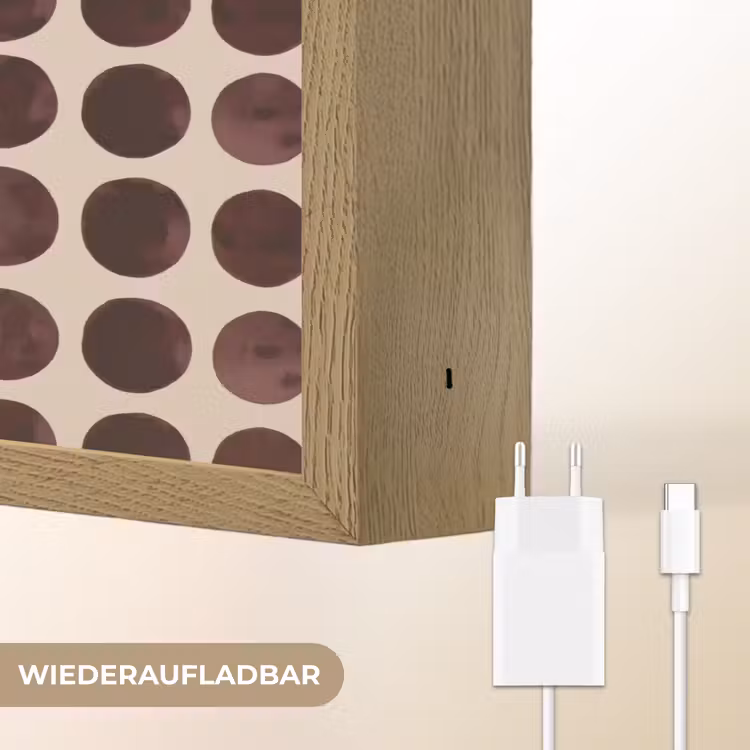 Stippen - Patroon - Bruin Light Box met batterij (Wandlamp) middel 907 -USP_websiteoplaadbaarDE