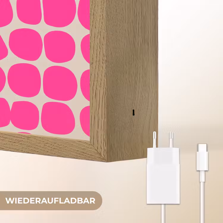 Stippen - Patroon - Roze Light Box met batterij (Wandlamp) middel 907 -USP_websiteoplaadbaarDE