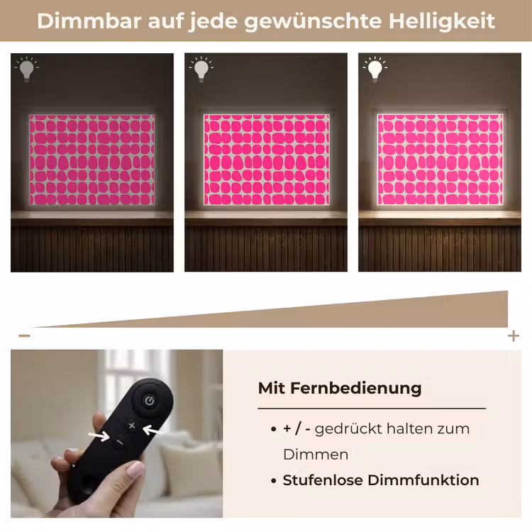 Stippen - Patroon - Roze Light Box met batterij (Wandlamp) middel 907 -USP_dimbaarDE