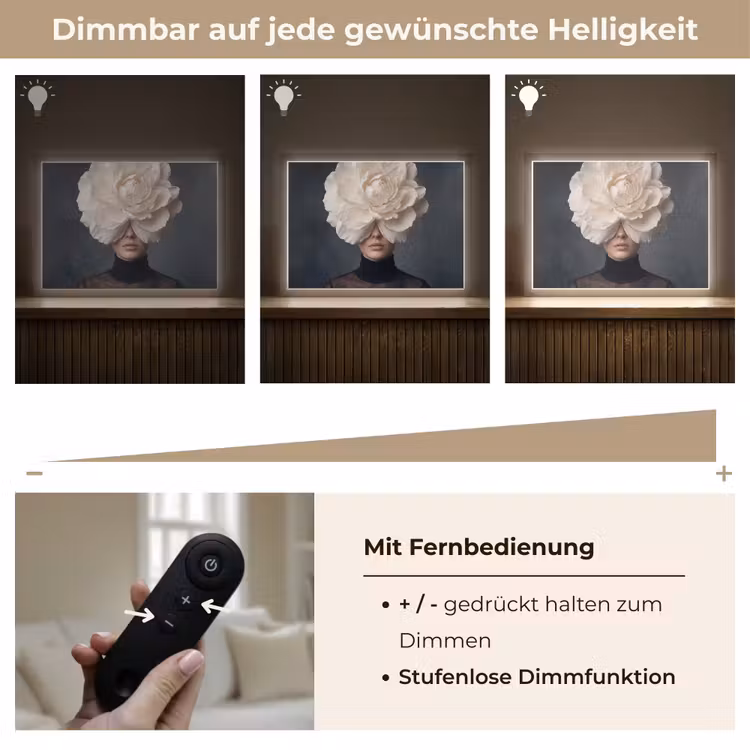 Portret - Mysterieus - Wit Light Box met batterij (Wandlamp) middel -USP_dimbaarDE