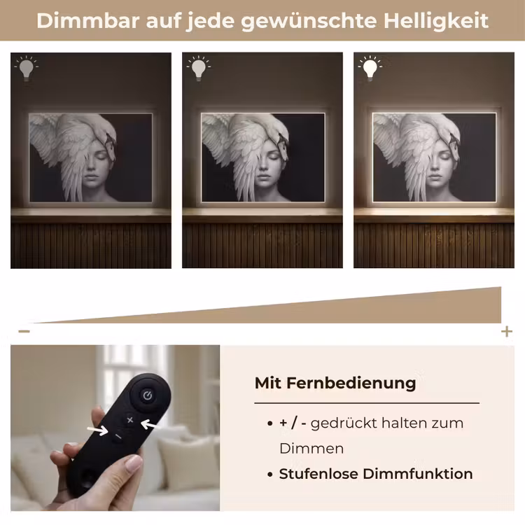 Portret - Zwaan - Zwart - Wit Light Box met batterij (Wandlamp) middel -USP_dimbaarDE