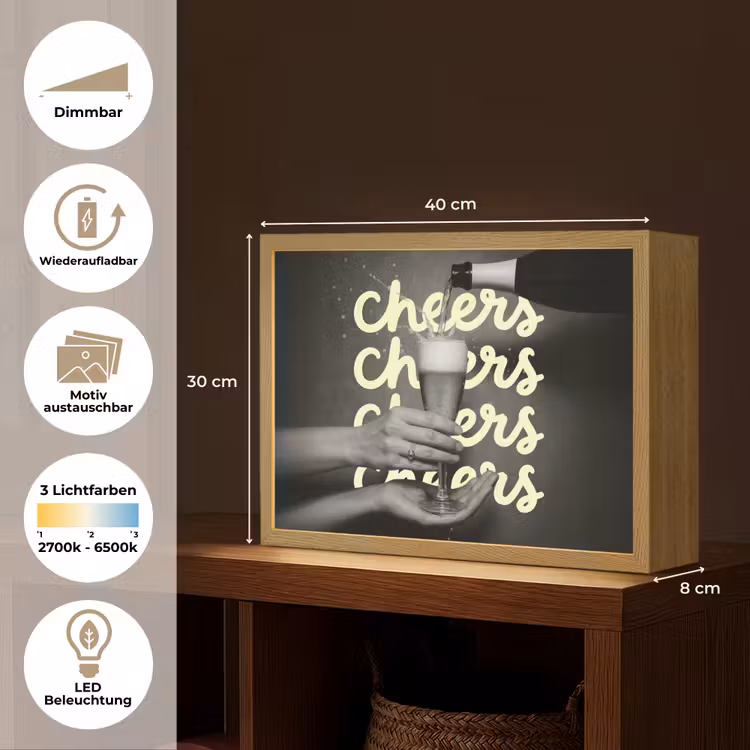 Cheers - Wijn - Zwart - Wit Light Box met batterij (Wandlamp) middel -USP_websiteoverzichtDE