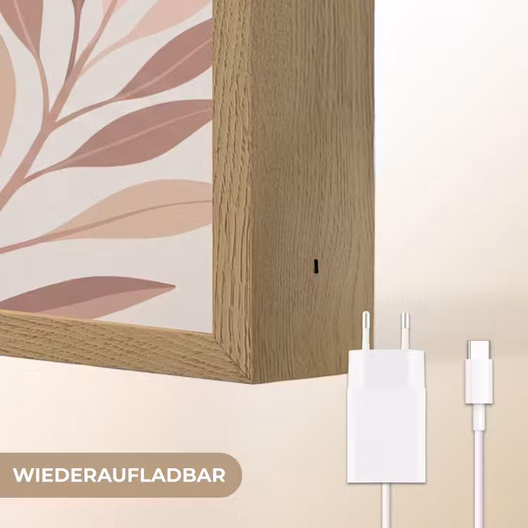 Protea - Bloem - Botanisch - Beige Light Box met batterij (Wandlamp) middel -USP_websiteoplaadbaarDE