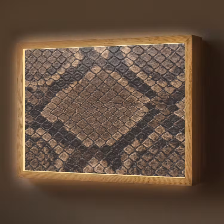 Python - Schubben - Brons Light Box met batterij (Wandlamp) middel -z3d_website
