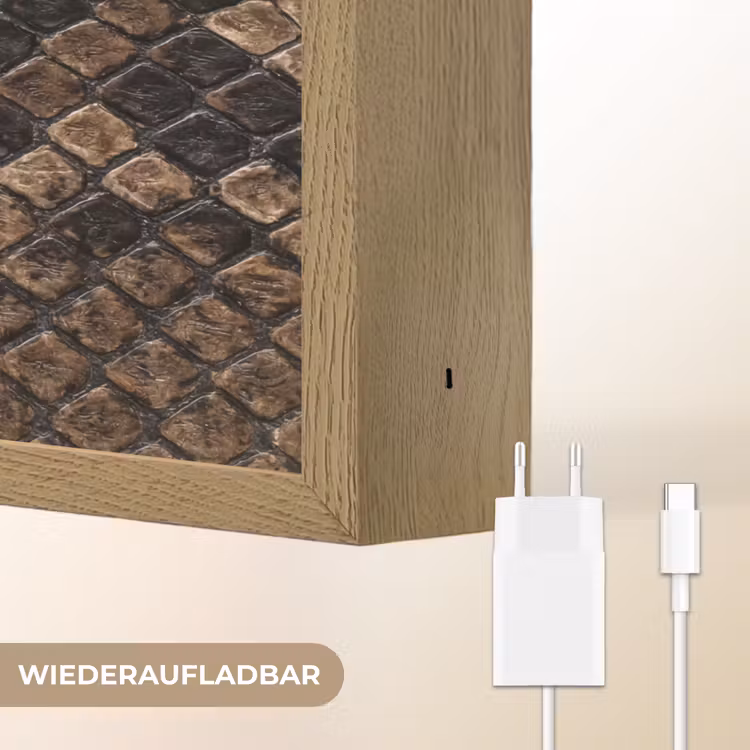Python - Schubben - Brons Light Box met batterij (Wandlamp) middel -USP_websiteoplaadbaarDE