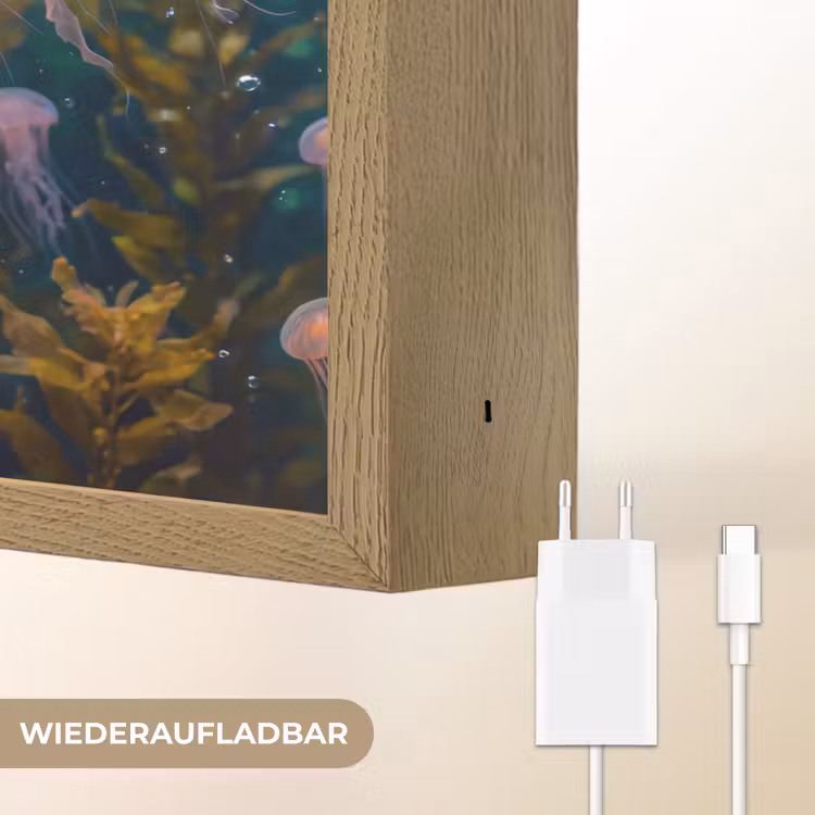 Kwal - Roze - Onderwater - Zeeleven - Dieren Light Box met batterij (Wandlamp) middel -USP_websiteoplaadbaarDE