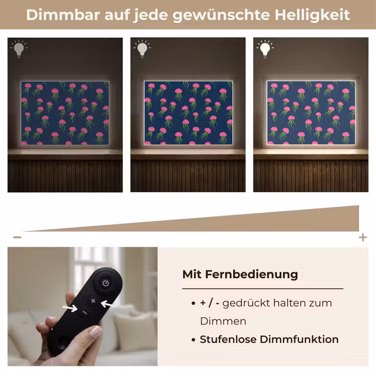 Kwallen - Diepzee - Neon Light Box met batterij (Wandlamp) middel 907 -USP_dimbaarDE