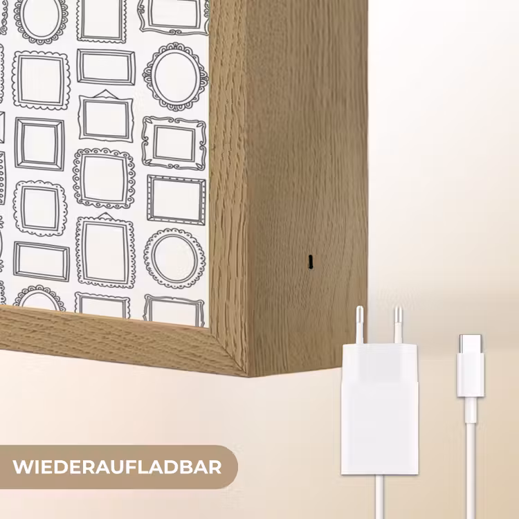 Lijsten - Patroon - Decoratie - Schets - Zwart-wit Light Box met batterij (Wandlamp) middel -USP_websiteoplaadbaarDE