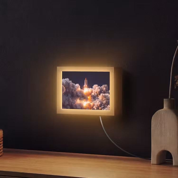 Lightbox - Wandleuchte - Raumfahrzeug – Start – Sterne - Ruimtevaartuig - Lancering - Sterren Light Box met kabel (Wandlamp) klein