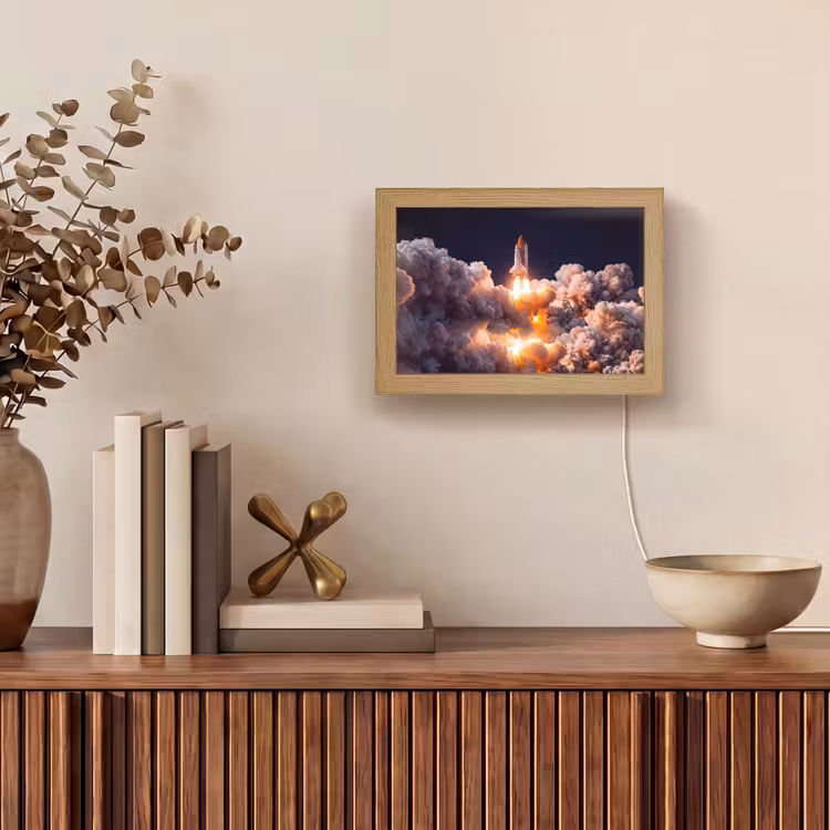Lightbox - Wandleuchte - Raumfahrzeug – Start – Sterne - Ruimtevaartuig - Lancering - Sterren Light Box met kabel (Wandlamp) klein