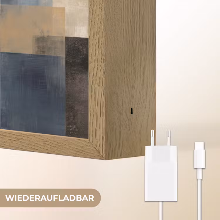 Rechthoeken - Abstract - Blauw Light Box met batterij (Wandlamp) middel -USP_websiteoplaadbaarDE