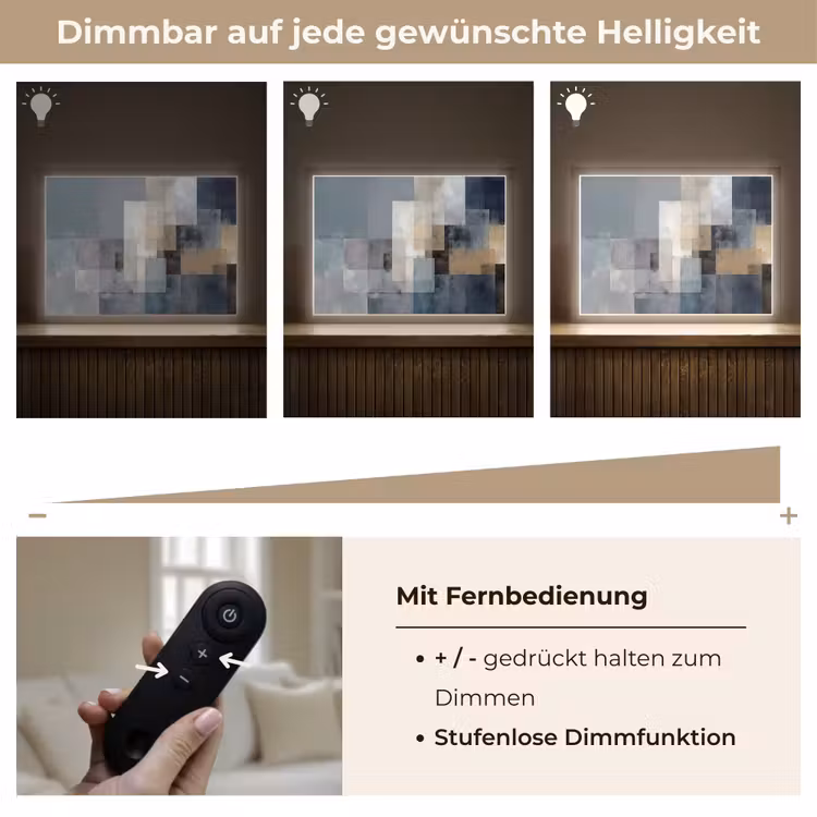Rechthoeken - Abstract - Blauw Light Box met batterij (Wandlamp) middel -USP_dimbaarDE