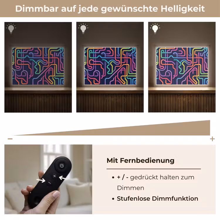 Retro - Abstract - Neon Light Box met batterij (Wandlamp) middel -USP_dimbaarDE