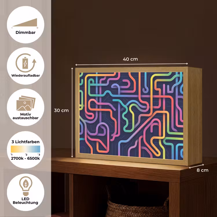 Retro - Abstract - Neon Light Box met batterij (Wandlamp) middel -USP_websiteoverzichtDE