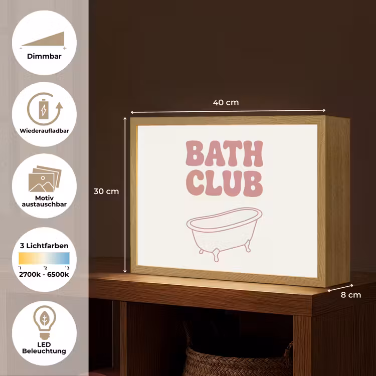 Retro - Bad - Roze Light Box met batterij (Wandlamp) middel -USP_websiteoverzichtDE