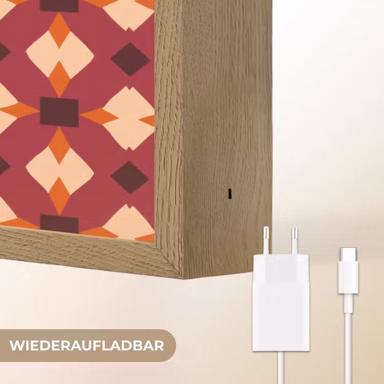 Retro - Patroon - Kleurrijk Light Box met batterij (Wandlamp) middel 907 -USP_websiteoplaadbaarDE