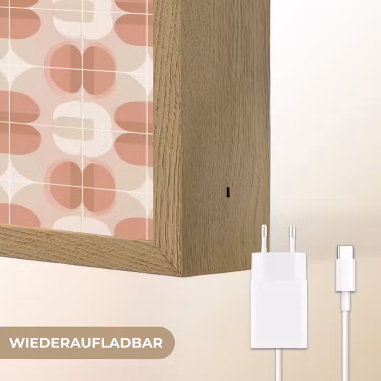 Retro - Klassiek - Roze Light Box met batterij (Wandlamp) middel 907 -USP_websiteoplaadbaarDE