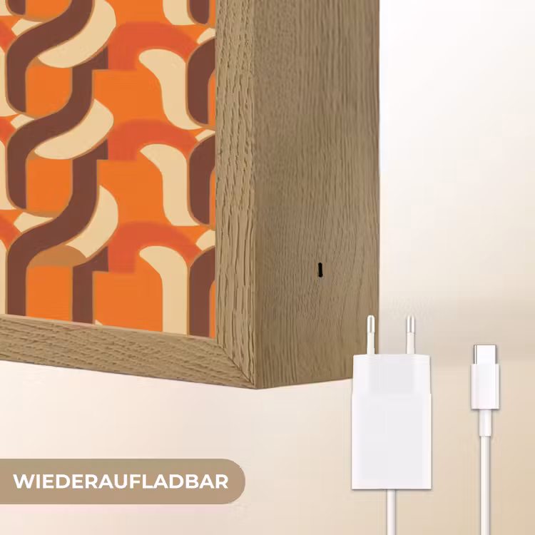 Retro - Modern - Kleurrijk Light Box met batterij (Wandlamp) middel 907 -USP_websiteoplaadbaarDE