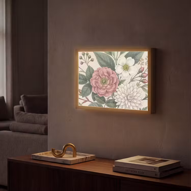 Romantisch - Design - Kleurrijk Light Box met batterij (Wandlamp) middel -sfeer1