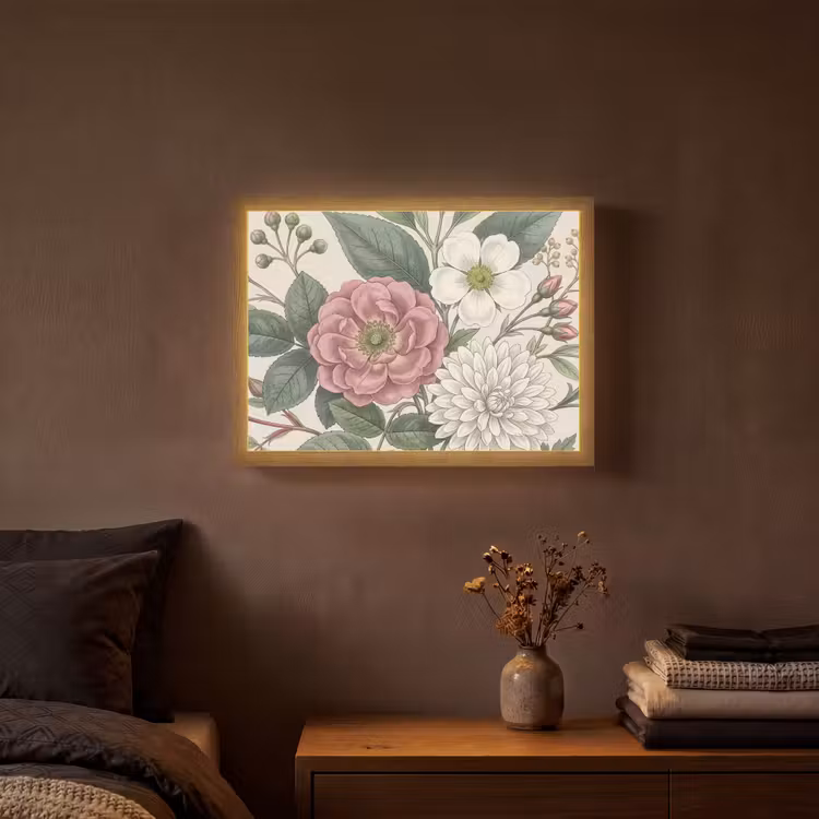 Romantisch - Design - Kleurrijk Light Box met batterij (Wandlamp) middel -sfeer4