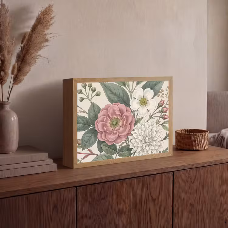 Romantisch - Design - Kleurrijk Light Box met batterij (Wandlamp) middel -sfeer2
