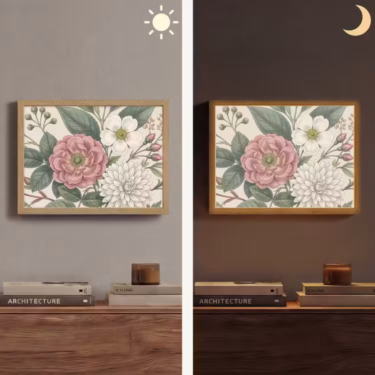 Romantisch - Design - Kleurrijk Light Box met batterij (Wandlamp) middel -sfeer3